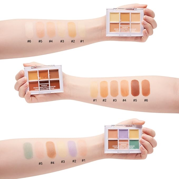 Color Correcting Concealer Palette 6 Colors Lightweight Smooth