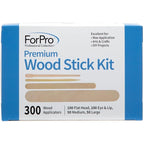 ForPro Premium Wood Stick 300 Pcs Kit, Non-Sterile, Assorted Hair Removal Waxing Applicators for Face & Body, 300-Count