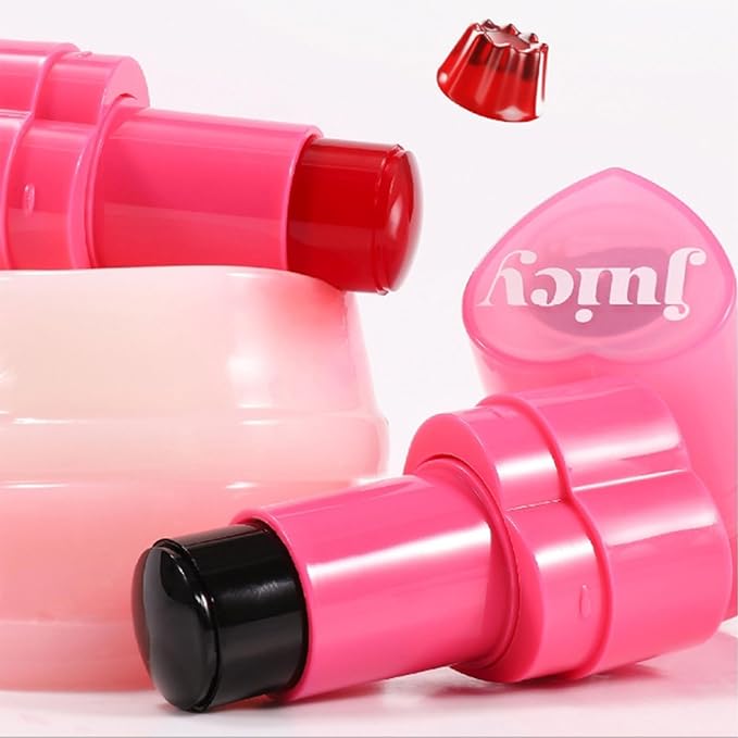 Water Jelly Tint Blush, 3-In-1 Multi-Use Blush Cream Blush Stick for Eyes, Cheeks & Lips, Hydrating & Bouncy Jelly Texture, Blends Perfect for Skin Portable Multipurpose Long Lasting Waterproof(04, s)