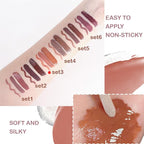 3-in-1Beige Nude Matte Lip Stain Kit | Waterproof Lip Liner + Hydrating Matte Lip Gloss + Nourishing Lip Oil | Long Lasting Plumping to Create Perfect Lip Makeup.03#