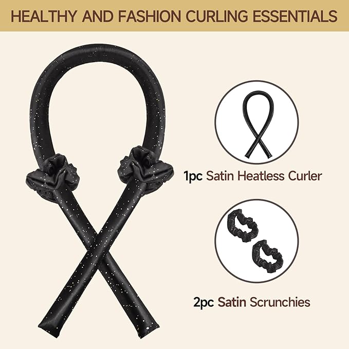 Satin Heatless Curling Set - Hair Rollers for Curls Heatless Hair Curlers & Hot Rollers Hair Curlers to Sleep in Curling Rod Headband Curler (Dreamy Starry Sky)