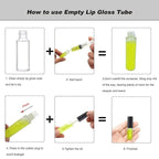 YITOU 50PCS Mini Empty Lipgloss Tube 1.8ml, Refillable Lipgloss