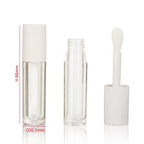 COSIDEA 24 pcs Empty 5ml big brush lip gloss tube White round lipgloss tubes container with big doe foot wand