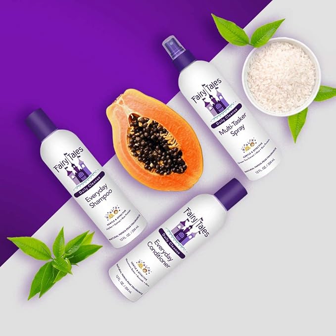 Fairy Tales Daily Cleanse Everyday Kids Shampoo - Gentle Natural Defining Shampoo, Tangle Free, Moisturizing and Hydrating Formula, Paraben Free - 12 oz (2 Pack)