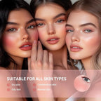 Soft Face Blush Stick, Matte Natural Long Lasting Blush for a Flawless Finish, Creamy Blendable Formula for All Skin Types, Everyday Wear Professional Quality Makeup (Shy pink, Large)