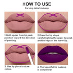 evpct 2Pcs Purple Matte Liquid Lipstick Lip Gloss Stain and Retractable Lip Liner Makeup Set for Women Long Lasting Waterproof 24 Hours Permanent Lipstick labial mate larga duracion 24 52#
