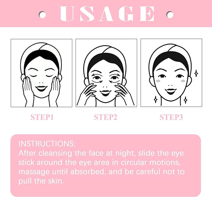 Retinol Eye Stick with Vitamin C Eye Cream for Dark Circle and Puffiness, Brightening Eye Balm Reduces Fine Lines and Bags in 4 Weeks