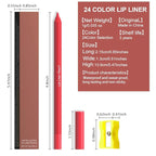 evpct 1Pcs Vermilion Red Matte Long Lasting Lip Liner Pencils Makeup for Shaping & Sculpting Lips, No Transfer Long Wear Waterproof Pigmented Lip Liner lipliners Crayon Lipstick Pencil Sharpener 17