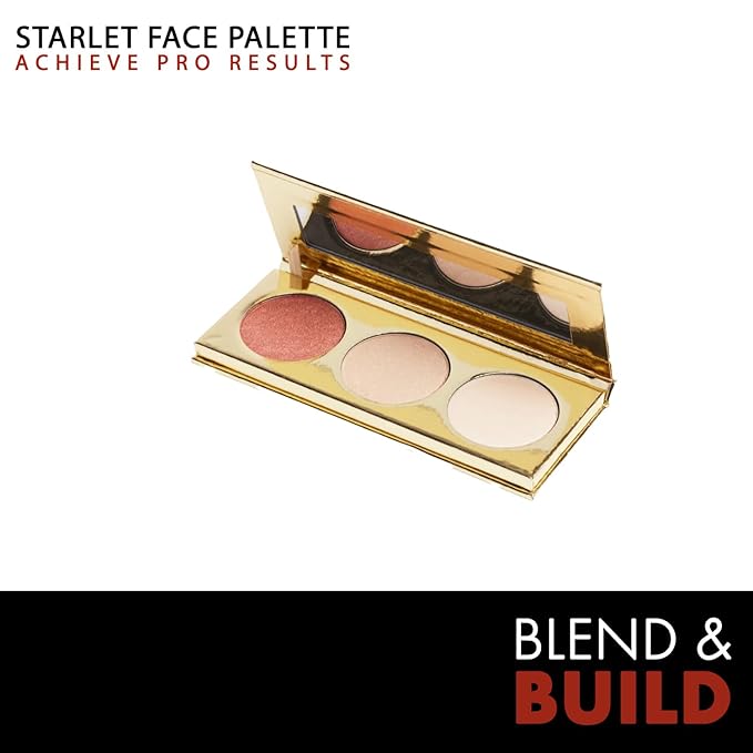 Makeup Highlighter Palette Trio (Starstruck) by Gerard Cosmetics | Vegan Powder Highlighter Makeup Palette with Three Luminous Shades | Cruelty Free and Made in the USA