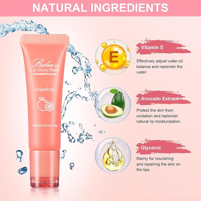 GECOMO Lip Glowy Balm, Moisturizing Lip 0.35oz