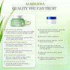 Aloderma Soothing Face Cream Made with 75% Organic Aloe Vera - Calming Facial Cream with Squalane & Vitamin E for Dry, Sensitive Skin - Reduces Redness, Helps Protect Damaged Skin, 50g/1.76oz