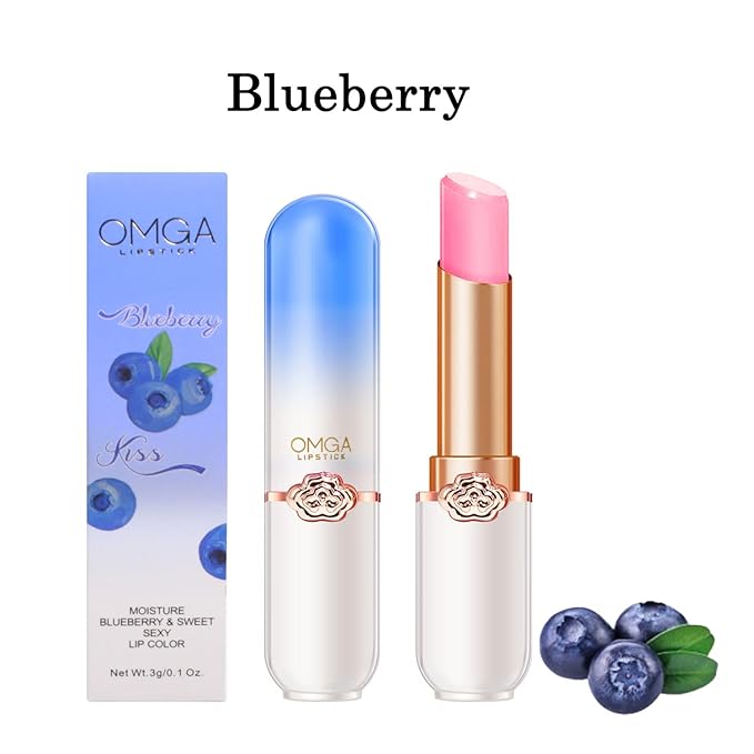 6 Pcs/Set Peach Aloe Vera Strawberry Blueberry Avocado Grape Jelly Lipstick Set Temperature Change Moisturizer flower Lip Stick Long Lasting Nutritious Lip Balm Magic Color Change Lip Gloss
