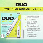DUO Active Clear Lash Adhesive for Strip Lashes – Long-Lasting, Water-Resistant Eyelash Glue, 0.16 oz, 2 Pack