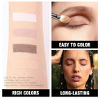 4 Colors Beige Nude Brown Pink Yellow Eye Shadow Powder Palette Makeup, Neutral Travel Matte Shimmer Creme QuadsEyeshadow Palette for Women Highly Pigmented Waterproof, paleta de sombras de ojos 01
