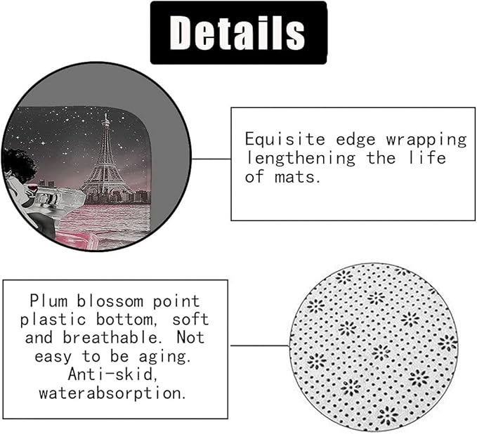 4PCS Sexy Black Girl Shower Curtain Set, Inspirational Quotes African American Woman Full Moon Starry Sky Eiffel Tower Beach Perfume Fashion Bathroom Decor, Non-Slip Bath Mat, Be Who You are