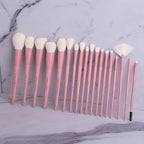 LORYP Makeup Brushes Set Labeled 18 Piece Face and Eye Brush Set Ultra soft hair Foundation, Concealer, Blush, Contour, Blending, Eyeshadow Pink Brush kit