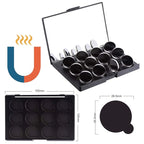 Empty Magnetic Eyeshadow Makeup Palette with Mirror and 12Pcs 26mm Round Metal Pans