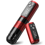 Ambition Soldier Rotary Battery Pen with Extra Battery Tattoo Cartridge Machine 2400mAh Wireless Power Coreless Motor Digital LED Display Tattoo Equipment Supply (Polish Red)