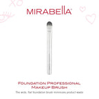Mirabella Brushed Aluminum Professional Makeup Brush - Foundation Brush