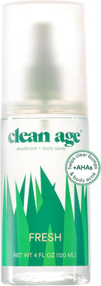 Aluminum Free Deodorant & Body Spray for Whole Body - Fresh 4oz - Clean Deodorant and Body Spray for Teen Boys and Girls - With AHA Fights Body Acne-Formula Specific Body Spray for Teens