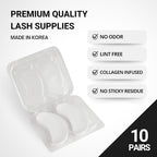 Hydro Collagen Gel Patch for Lash Extension, Under Eye Patch for Lash Lift, Lint Free, Made in Korea, 10 Pairs (20 Pads)