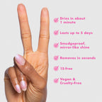 Olive & June Quick Dry Nail Polish | Instant Fast-Drying Smudgeproof Color | 15-free Vegan Cruelty-Free Formula | Lasts up to 5 Days |Salon-Quality Manicure Pedicure at Home |Baroque Pearly Iridescent