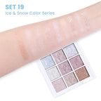 Eye Shadow Palette Makeup,Pink White Purple Glitter Shimmer Sparkle Warm Pastel 9 Colors Eye Shadow Palette,Nude White Cream Eyeshadow Palette Colorful Long Lasting Waterproof Naturing-Looking