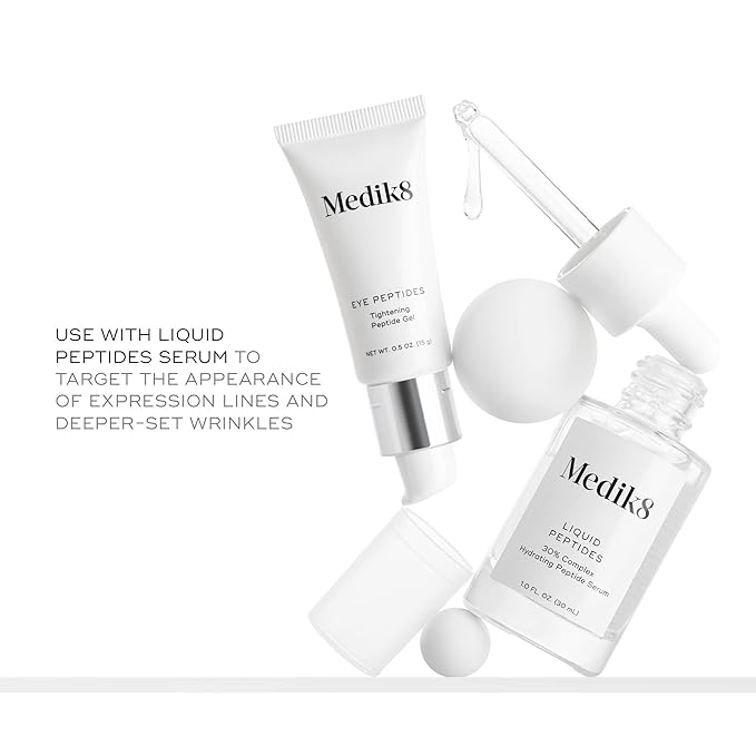 Medik8 Eye Peptides - Firming, Hydrating Daily Under Eye Skin Repair Gel - Smoothing, Tightening, Anti-Aging Treatment for Reducing Wrinkles - Plumping, Refreshing, Gentle Skin Regeneration - 0.5 oz