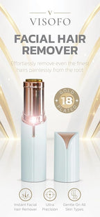 Flawless Facial Hair Removal for Women - Electric Razor Device, Small Dermaplaning Remover Tools Finishing Epilator Trimmer Face Dermaplane Shavers Beauty Gadgets Accessories by VISOFO (Coral)