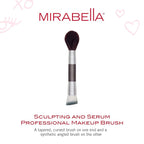 Mirabella Perfecting & Sculpting Duo Foundation Brush, Professional Makeup Brush Collection, Cruelty-Free Synthetic Bristle Brush, Hand-Sculpted Brushed Aluminum Handle Blending Brush for Makeup