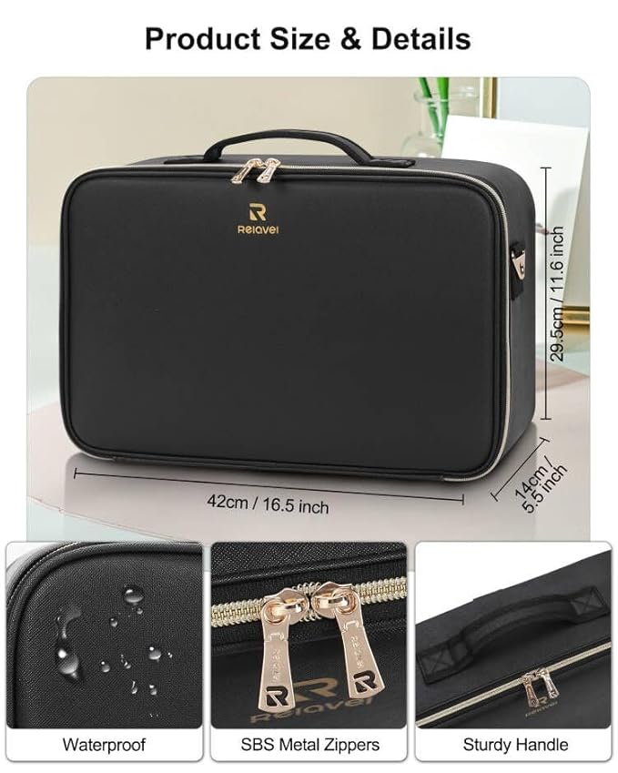 Relavel travel makeup bag with