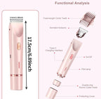 Dermave Bikini Shaver, Bikini Trimmer for Women, Glow Aura Electric Razor 2-in-1 Women's Body Shaver Dual Head Women's Trimmer for Leg Arm Body Grooming Tool (Pink)
