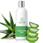 Organic Aloe Vera Gel - Deeply Hydrating, Skin Nourishing After Sun Skin Care for Face, Body and Hair - Sunburn, Redness and Itchy Skin Relief - USA-Tested - 16 Oz