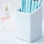 DUcare Makeup Brushes with Holder - 10Pcs Professional Synthetic Make Up Brushes Set for Blush Concealer Foundation Bronzer Powder Eyebrow Contour Eyeshadow Blending Makeup Brush Set, Ice Lake Blue