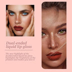 Double-end 2-in-1 Matte & Shimmery Lip Gloss Set, 3 PCS/Set (Set A, 3pcs)