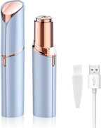 Facial Hair Removal for Women, Mini Hair Remover, Electric Razor Shaver Portable Bikini Epilator for Lips, Chin, Armpit, Peach Fuzz, Fingers, Neck, Cheek and USB Rechargeable (Blue)