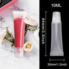Rolybag 22 Packs Lip gloss Empty Tubes Containers(10ml),Travel empty bottle,Refillable Soft Cosmetic Squeeze Tubes For Women &Girls DIY Lip Gloss Cosmetics
