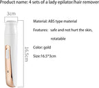 Womens Electric Razor, Face Shaver, Facial Hair Remover, Electric Bikini Trimmers for Legs, Travel Razor for Eyebrow Ear Nose Hair Lip Beard Armpit (Gold 4 in 1