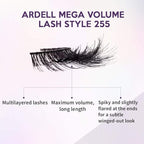 Ardell Mega Volume 255 False Eyelashes - Extra Full, 3D Layered Wispy Lashes with NeverFlat Curl Technology - Reusable False Strip Lashes, 4 Pairs