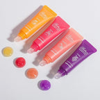 2Pcs Lip Glowy Balm and Lip Sleeping Mask Set, with 4 Flavor Options - Reduce Lip Lines, Enhance Lip Color, Hydrate & Plump Dry Chapped Lips Care (Peach)