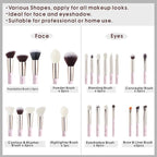 Jessup Makeup Brushes Set Professional Makeup Brush Eyeshadow Blending Powder Foundation Blusher Concealer 25pcs with Cosmetics Storage Box, Blushing Bride T295