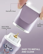 Bikini Trimmer for Women Painless Electric Razor for Women,3 in 1 Pubic Hair Trimmer,USB Recharge Dock,Replaceable Ceramic Blade Heads,IPX7,Personal Shaver Kits,Purple