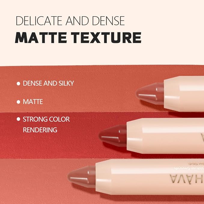 8 Colors High Pigmented Smooth Matte Lip Liner Pencil, Waterproof Velvet Lipstick Pen, Professional Lip Liner for Girls and Women (02)