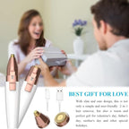 Eyebrow Razor,Facial Hair Removal for Women, (USB Rechargeable), 2 in 1 Eyebrow Trimmer and 100% Painless Hair Remover with Light for Nose, Lips, Face, Body