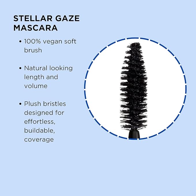 Pacifica Beauty, Stellar Gaze Length & Strength Black Mascara, For Volume and Length, Vitamin B + Coconut, Natural Lash Effect, Silicone, Sulfate & Paraben Free, Vegan and Cruelty Free
