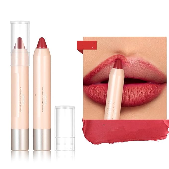 8 Colors High Pigmented Smooth Matte Lip Liner Pencil, Waterproof Velvet Lipstick Pen, Professional Lip Liner for Girls and Women (08)