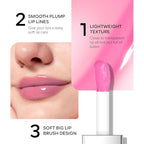 Hydrating Lip Glow Oil, Plumping Moisturizing Lip Oil Gloss, Smooth Lip Lines Plump Lip,Transparent Plumping Clear Glossy Tinted Balm Care 0.2Fl oz #Black Candy