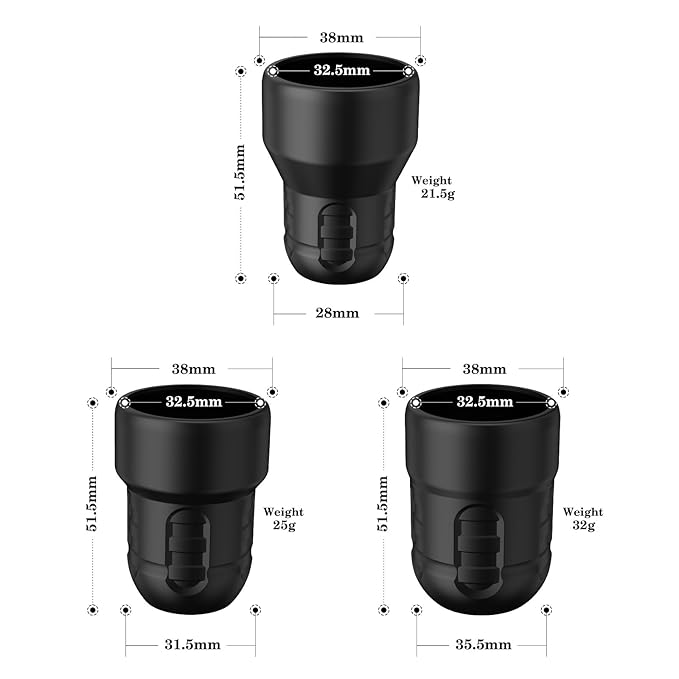 Ambition Soldier P3 Disposable Tattoo Grips - 12Pcs 32mm Professional Tattoo Rubber Grip Cover with Click Adjust System Supply for Rotary Soldier, Zetton, Torped & Shura Tattoo Pen Machine Gun