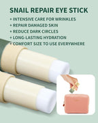 Advanced Snail Repair Eye Stick, Brightening & Tightening Eye Cream for Fine Lines & Dark Circles, Snail Mucin Eye Stick for Sensitive and All Skin Type, 0.25OZ