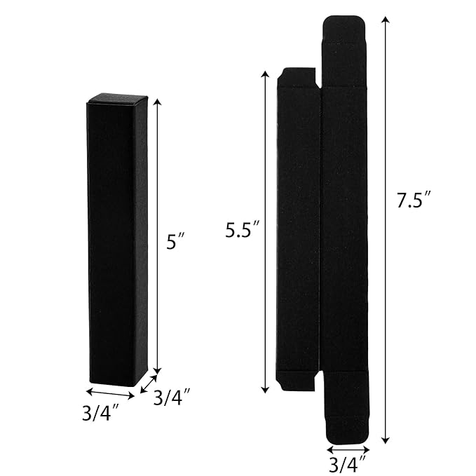 TOPZEA 118 Pack Lip Gloss Packaging Boxes, Kraft Paper Empty Lipgloss Packaging Cases Bulk Black Wrapping Box for Essential Oil, Mascara Tube, Perfume Sample, Small Business